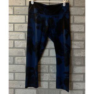 Womens Lululemon Athletica Wunder Under Blue Black Floral Leggings Size 6